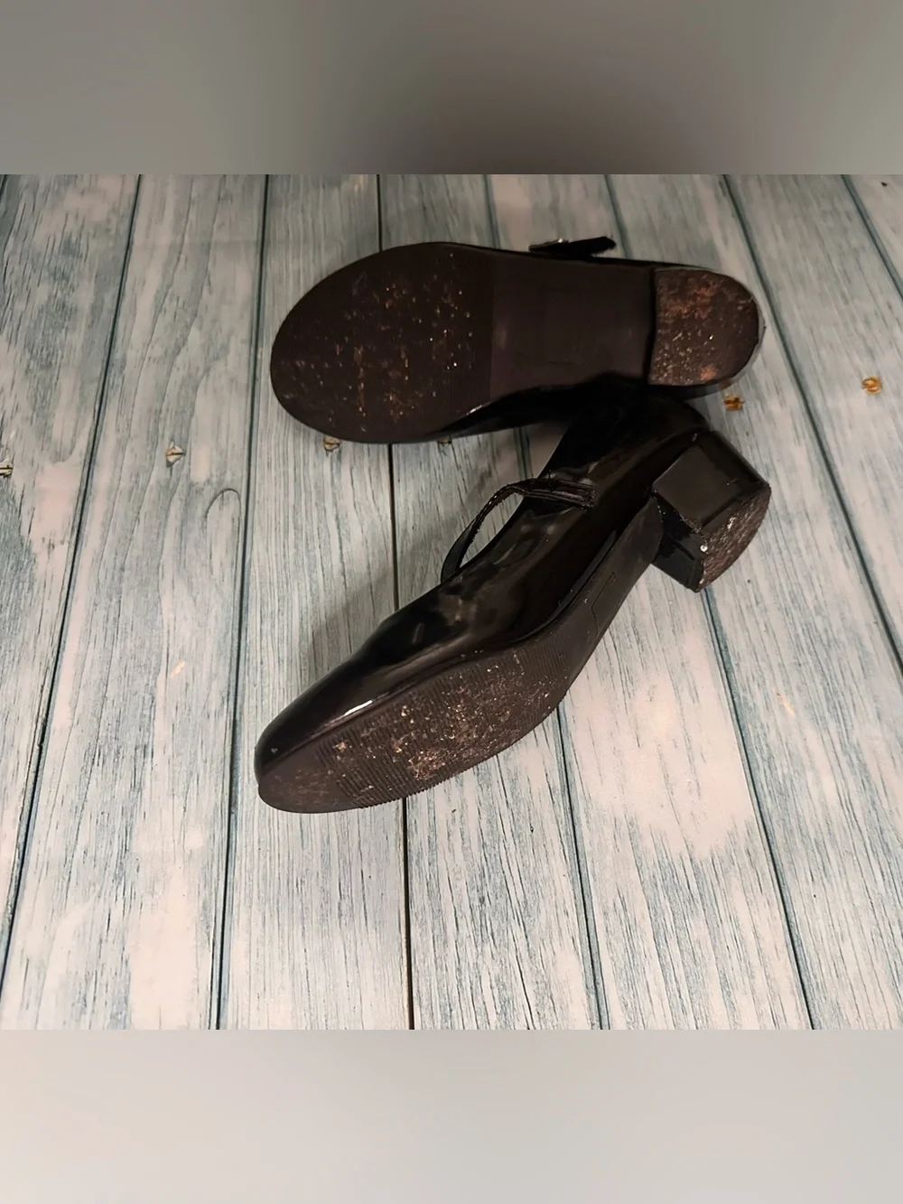 SO* Black Patent Mary Jane Block Heels with Strap | Size 3 Y | Girl Dress Shoes